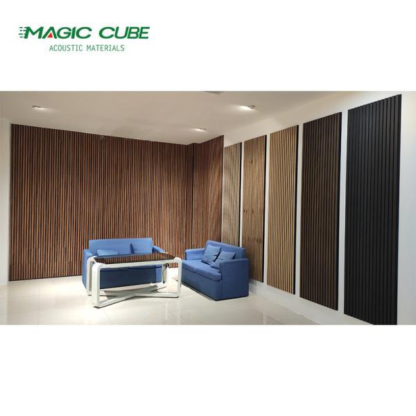 PET Coating Finish Acoustic Slat Wood Panels Customized For Ballroom