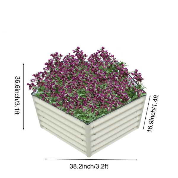 Irregular Shaped Metal Galvanized Raised Garden Boxes  3.2x3x1.4 Ft