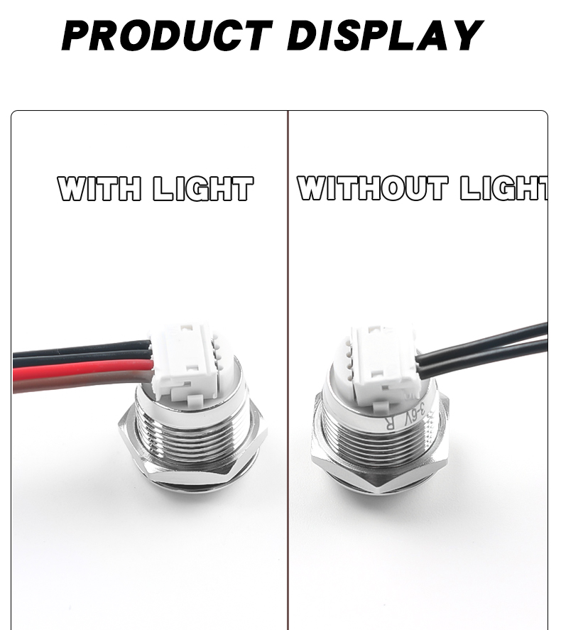 Ultra Short 12mm Momentary LED Mini Push Button Switch Flat/High Head Waterproof Metal Design