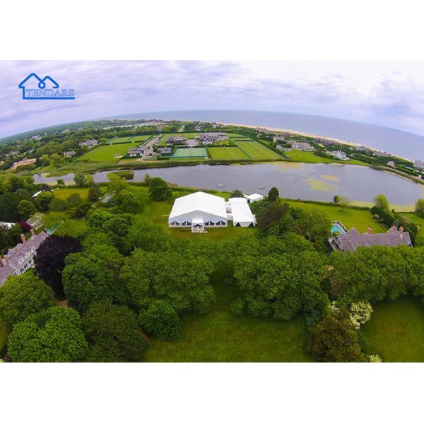 Clear-Span Family Party Marquee Tents Reinforced Alloy Frame Fire-Retardant PVC Extended Canopy Structure