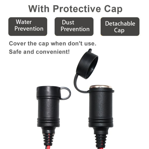 Conexão do isqueiro feminino para o cabo de extensão da bateria do terminal do anel O