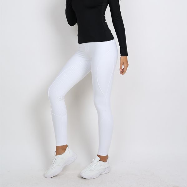 White Horse Riding Pants Full Seat Silicone Anti Pilling Womens Equestrian Breeches