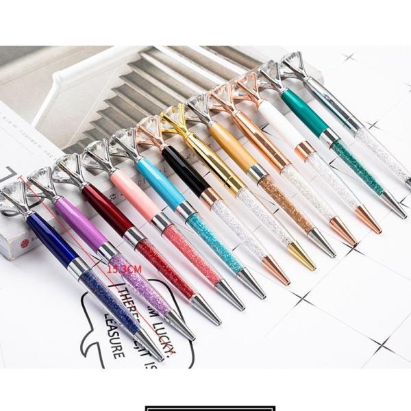 2.5g Tinta Cor Vermelha Big Top Diamante Pen Multicolor Diamante Cristal Ballpoint Ball Pen Para presente de casamento