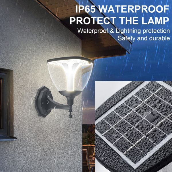 Монокристаллический кремниевый настенный солнечный садовый светильник 10*10*35 с