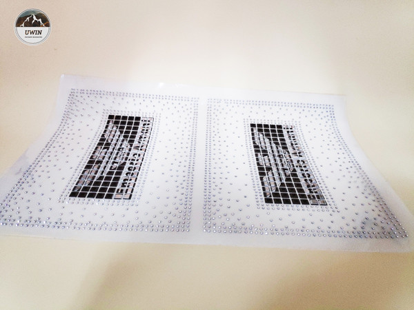 Rectangle Shape Rhinestone Applique Patches With Iron / Sew On Backing