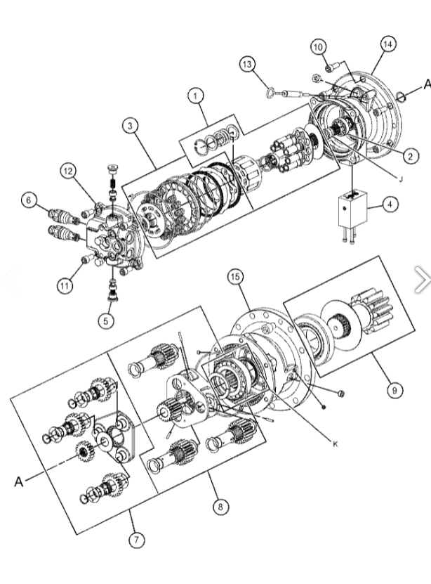 Коробка передач 393-2179 397-382 Slewing коробки передач E308E качания экскаватора E307E