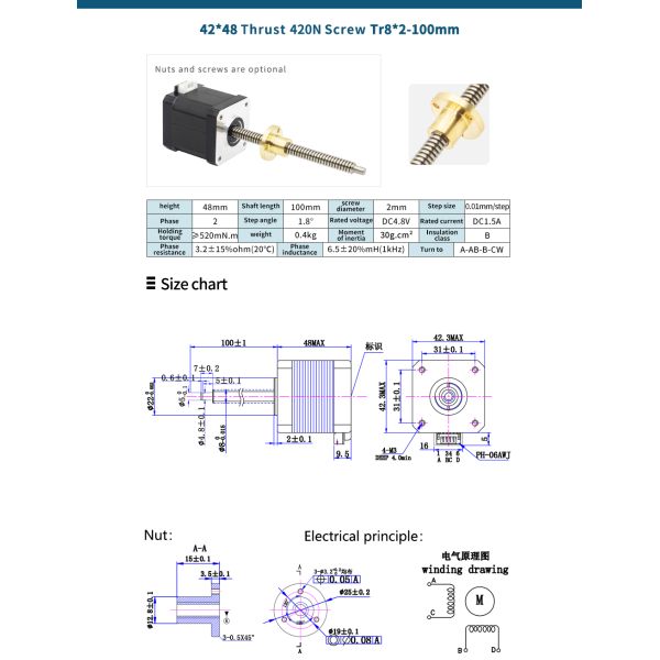 Nema17 Stepper Motor Linear Actuator for High Precision Motion and Positioning Control