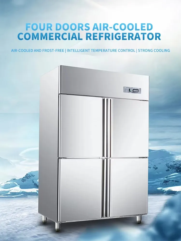 Catering Commercial Upright Refrigerator 4 Door Stainless Upright Freezer