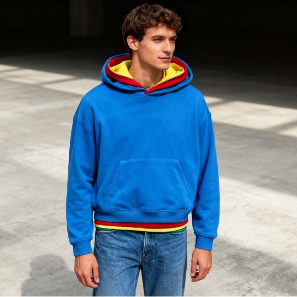 Heavyweight French Terry 100% Cotton 450 500 Gsm Men's Hoodie Custom Triple Layer Pullover Boxy Blank High Quality Baggy Hoodie