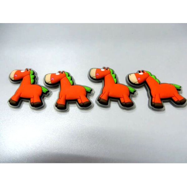 Cartoon Orange Donkey 3d Soft PVC Patches / Labels For Children Clothes Accessories