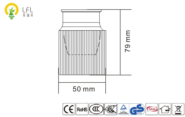 Black Dimmable Commercial LED Downlight With Aluminum Materials D50*H79mm