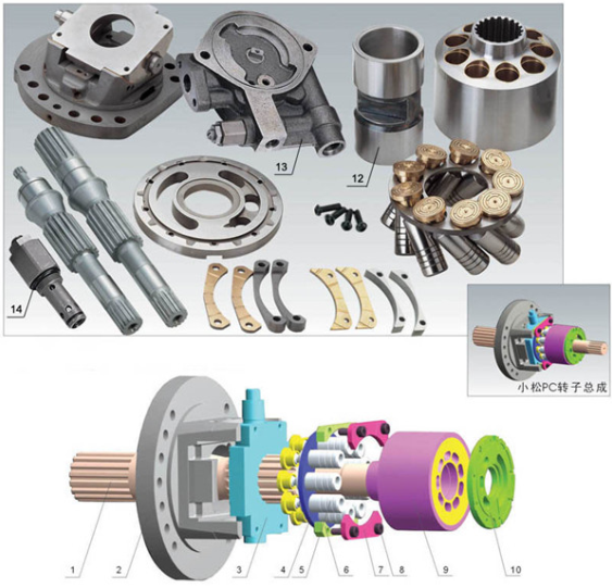 Гидронасос экскаватора ХПВ35 разделяет плиту клапана поршеня цилиндрового блока для ПК200-3/5 ПК ПК120-3/5