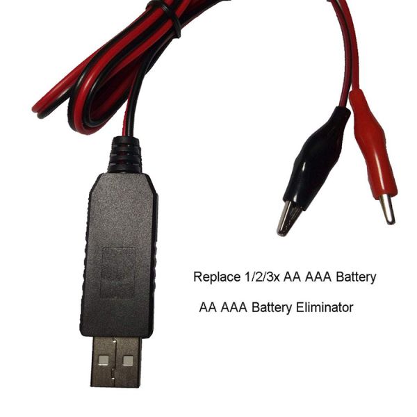 AA AAA Battery Eliminator Repace Battery USB 5v to 1.5v 3v 4.5v Step down Power Charger Cable for LED Light Electric Toy