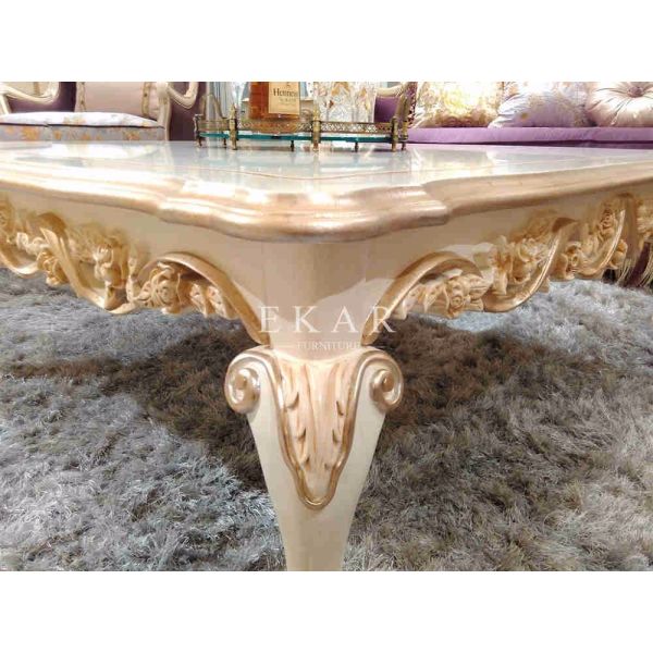 Luxury Antique Rectangle Coffee Table Hand Carved Wooden Coffee Table