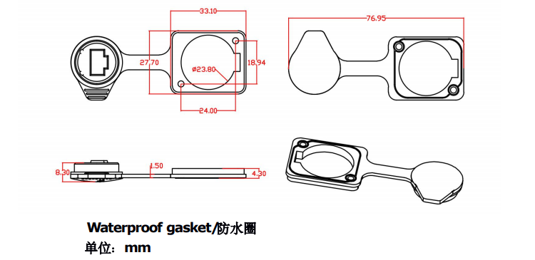 Rj45 женский Ethernet подъемник соединитель Промышленный IP65 водонепроницаемый