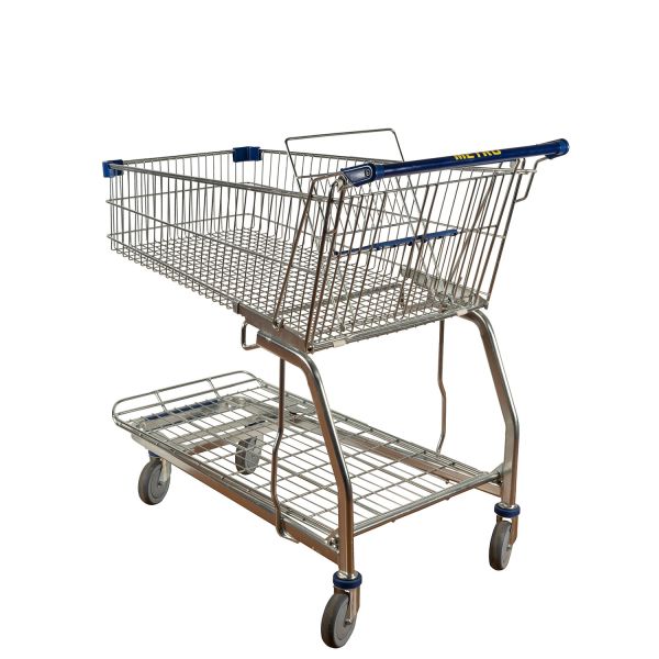 Ручная тележка гастронома длинного супермаркета клетки ячеистой сети металла большая с оптовой продажей шасси
