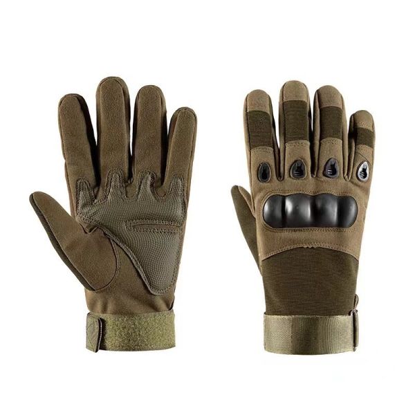 Full Finger Combat Tactical Gloves Khaki Outdoor Hiking Sport Hunting Training Cycling