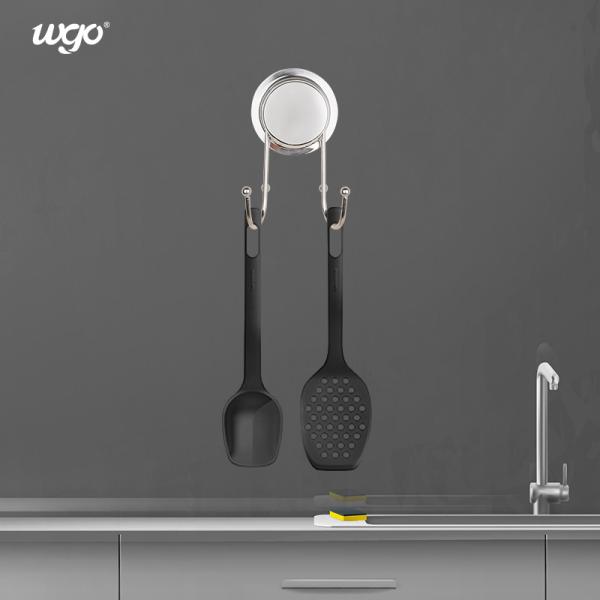 No Residue Restickable Suction Cup Robe Hook Black For Living Room Kitchen Bathroom