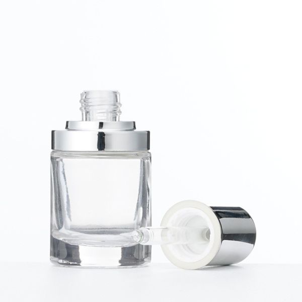 30ml Round Shoulder Cosmetic Glass Press Essential Oil Essence Dropper Bottle