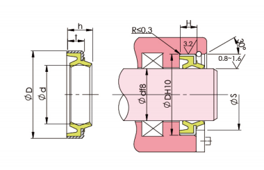 85mm PU Metal Hydraulic Cylinder Wiper Seal DKB85 Boom Bucket Dust Seals