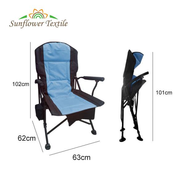 Outdoor Portable Foldable Beach Chair Oxford Cloth Camping Fishing Zip Pocket