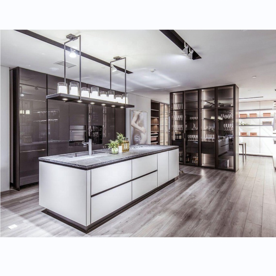 Modular Kitchen Cabinets Most Popular High Gloss Cabinet for House Villa Apartment