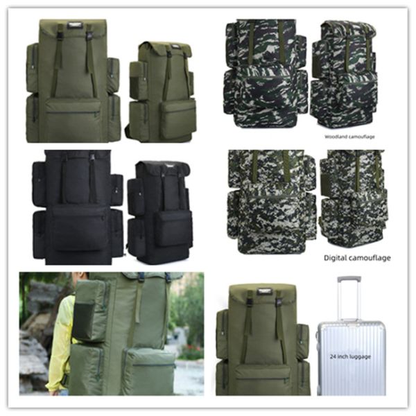 130L Waterproof Camo Backpack Oxford Fabric Softback Polyester