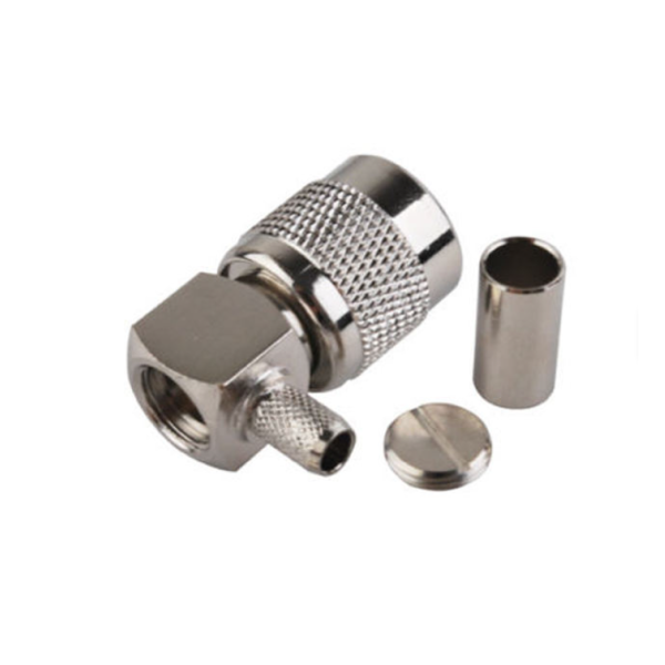 TNC Male Plug Right Angle Elbow RF Coaxial Connector with IP67 Rating for 0~3GHz Frequency
