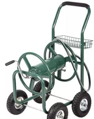 Green Portable Hose Reel Cart for Convenient Outdoor Gardening 60*102*42.5 Dimensions