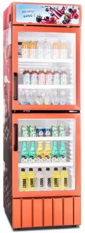 350L Low Power Low Noise Plastic Inner Single Glass Door Display Fridge / Beverage Cooler