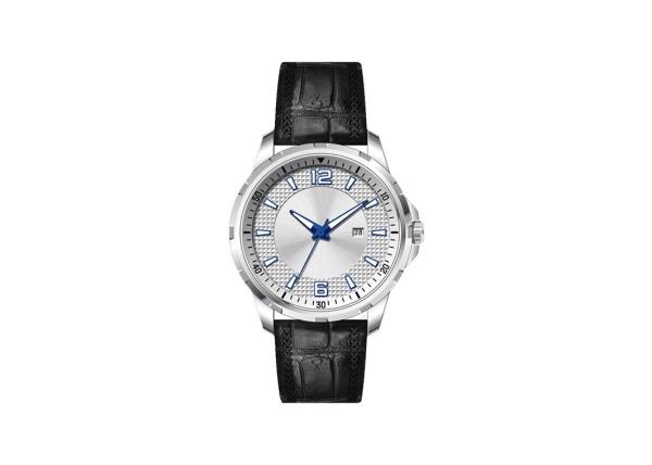 Nickel Free Alloy Case Genuine Leather Wrist Watch 43mm Case Size CE Certification