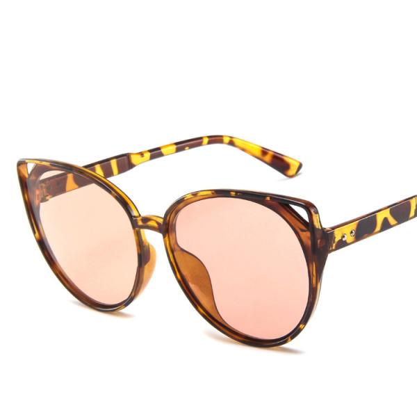 Female Silver Pink Lens Sunglasses Round Rose Gold Frame Retro Color Mirror Lens Glasses