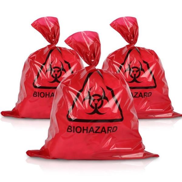 Wholesale Factory Supplier Red Yellow Customized Autoclave Plastic Biohazard Garbage Bag Medical Waste Bag Hospital