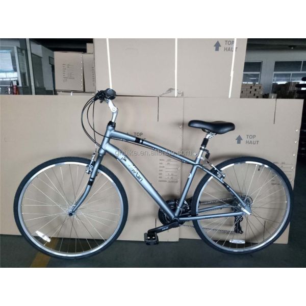 Customize Aluminum Frame 21S Women's Urban Bike Fitness Bikes Hybrid Bicycle for Adult