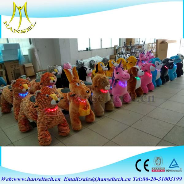 Hansel funny amusement park games rocking horse with wheels children rides used	kiddie rides  rideable animal toy