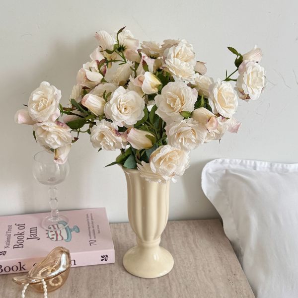 Korean style 12 head Elsa Rose Simulation Flower Rose Fake Flower Home Living Room Dining Table Decoration Photography Prop