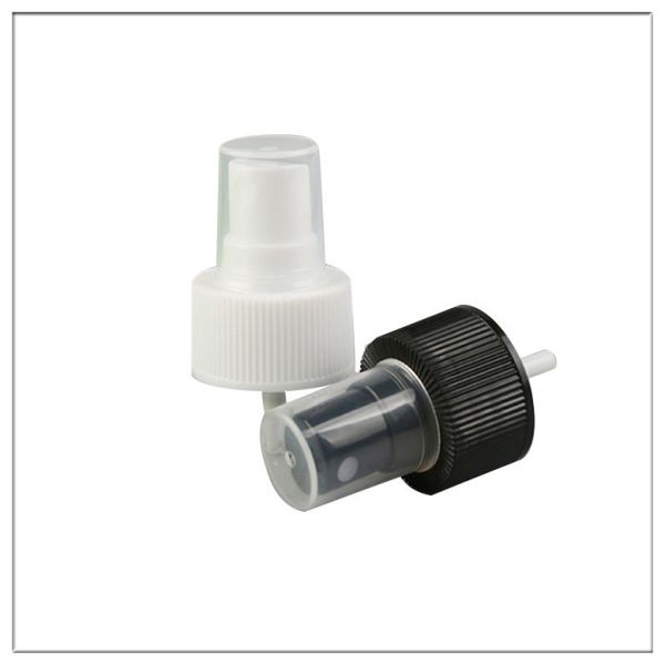 Plastic Ribbed Perfume Pump Sprayer 28/410 Black / White Color For Bottles