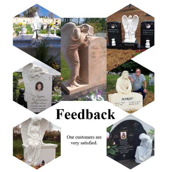 Hand Carved Modern Outdoor Garden Marble Angel Statue Bench Headstone