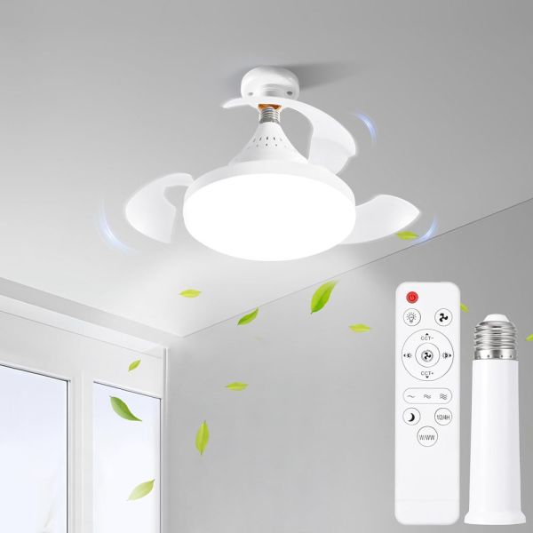 Luz de ventilador de techo LED con flujo luminoso de 3000LM, vida útil de 50000 horas y 3 velocidades de viento para dormitorio, sala de estar y cocina