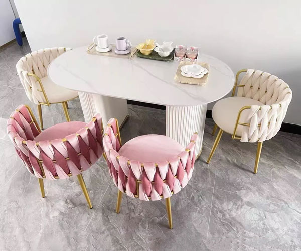 Diner moderne de cadre en métal préside le salon de Seat de velours d'accoudoir d'unité centrale