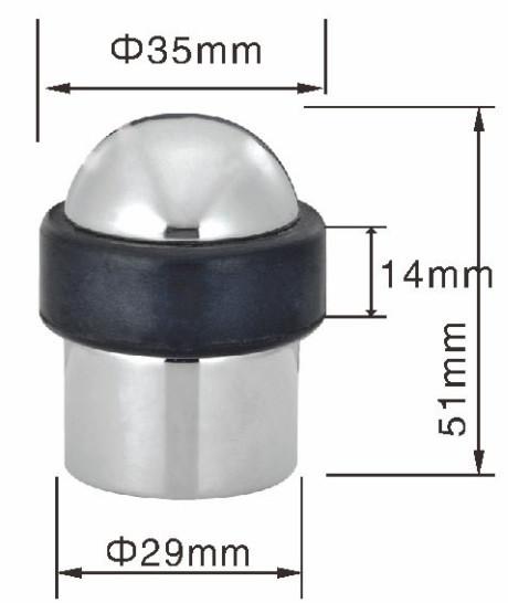 Dome Type Interior Door Stops Solid Stainless Steel Wall Mounted Door Stop