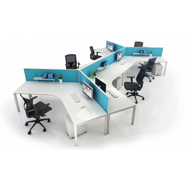 Muebles universales de la tabla del ordenador del puesto de trabajo del marco de acero para la persona 2 - 6