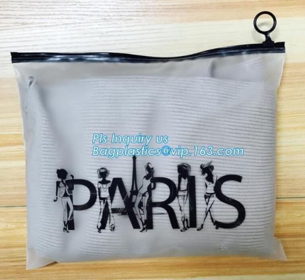 EVA clothing bags plastic slider zipper case, Custom printed side guesset foil slider zipper, resealable packaging slide