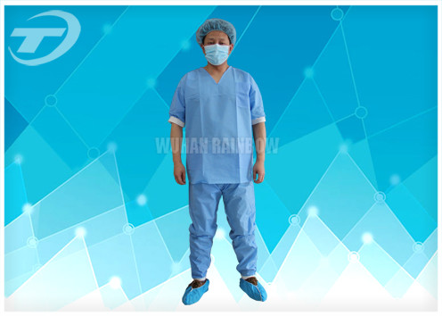 SMS Nonwoven Surgical  Medical Scrub Suit  / Disposable patient Gowns , CE And ISO