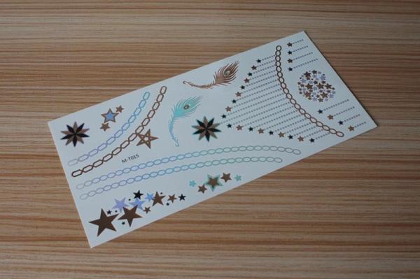 Stock wholesales metallic tattoo designs M-T015