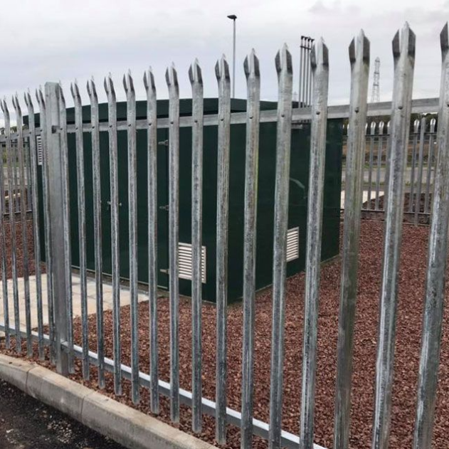 Powder Coated Steel Palisade Fence For Public Site Boundary And Controlled Access
