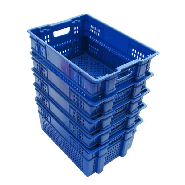 Cheap price plastic stackable crates Mesh nestable and stackable crates