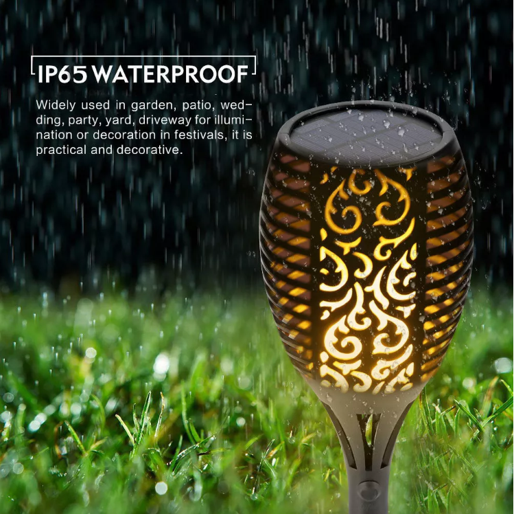 96 LED Waterproof Outdoor Landscape Decoration Dancing Flame Lighting Flickering Security Garden Solar torch light