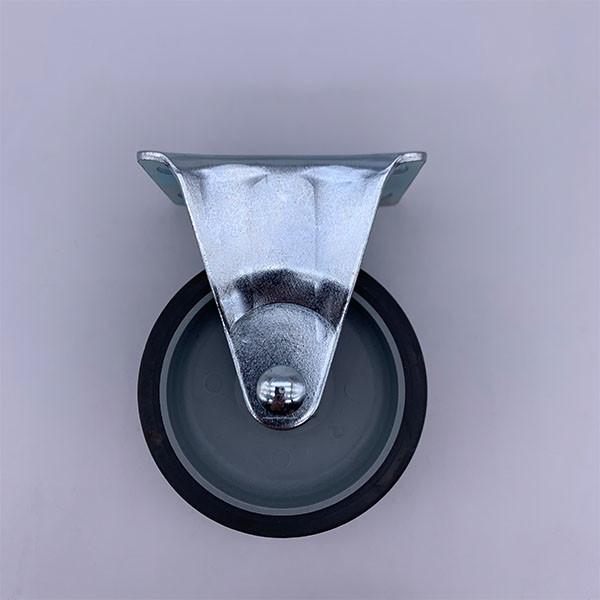 Gray Rubber Rigid Caster Wheels de carregamento liso para a polegada 65mm da mobília 2,5