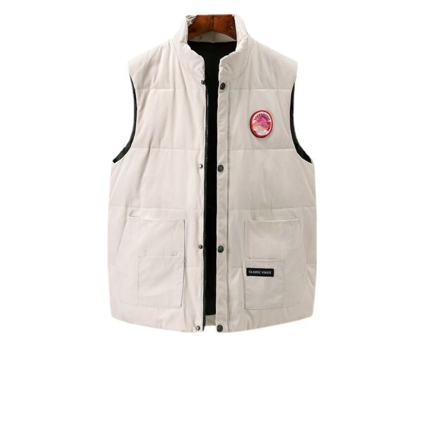 Printed White Duck Down Bodywarmer Regular Length Outdoor Men's Down Tactical Vest